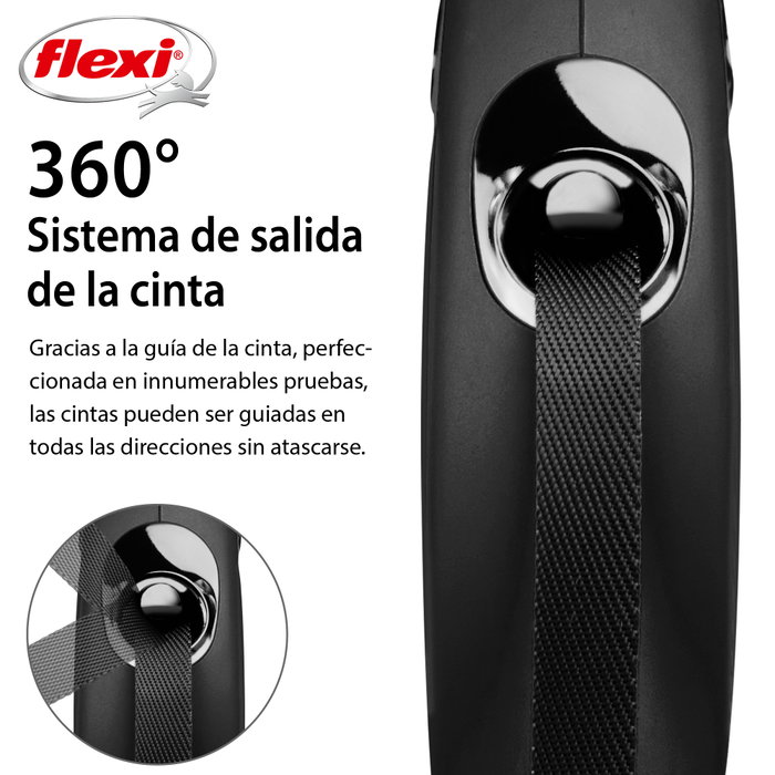 Flexi Classic Correa Extensible de Cinta S Negra 5m Flexi Classic Correa Extensible de Cinta S Negra 5m