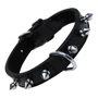 Gloria Collar de Piel Negra con 1 Fila de Pinchos 30cm
