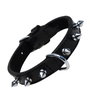 Gloria Collar de Piel Negra con 1 Fila de Pinchos 30cm