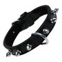 Gloria Collar de Piel Negra con 1 Fila de Pinchos 35cm
