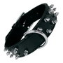 Gloria Collar de Piel Negra con 2 Filas de Pinchos 45 cm