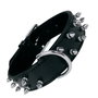 Gloria Collar de Piel Negra con 2 Filas de Pinchos 55cm