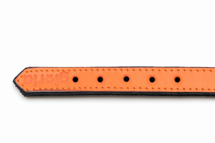 Gloria Collar de Piel Acolchado Naranja 30cm x 15mm