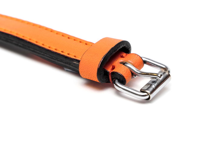 Gloria Collar de Piel Acolchado Naranja 30cm x 15mm