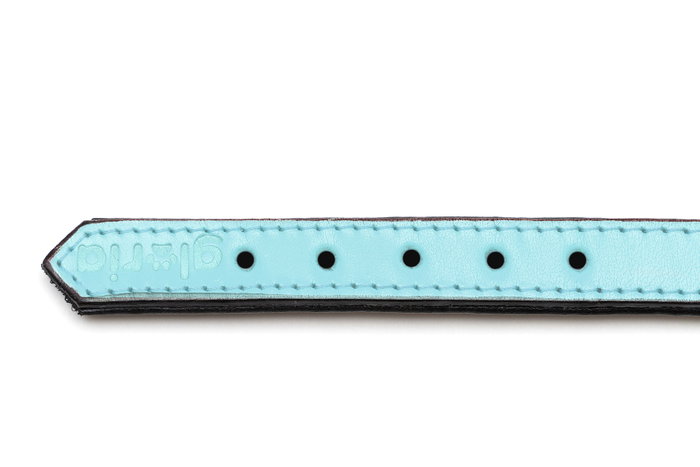 Gloria Collar de Piel Acolchado Azul 35cm x 15mm