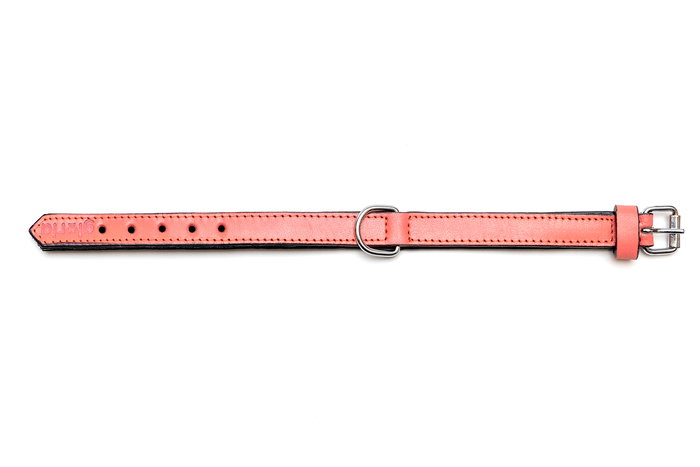 Gloria Collar Piel Acolchado 45 cm X 20 mm Coral