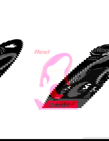 Flexi Classic Correa extensible para perro, 5 m, color rojo, talla M, hasta 12 kg, sistema de iluminación LED, diseño ergonómico, fabricado en Alemania