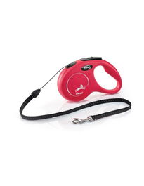 Flexi Classic Correa extensible para perro, 5 m, color rojo, talla M, hasta 12 kg, sistema de iluminación LED, diseño ergonómico, fabricado en Alemania