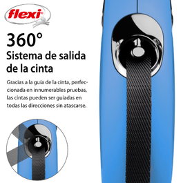 Flexi Classic M Correa Extensible de Cinta Azul 5m