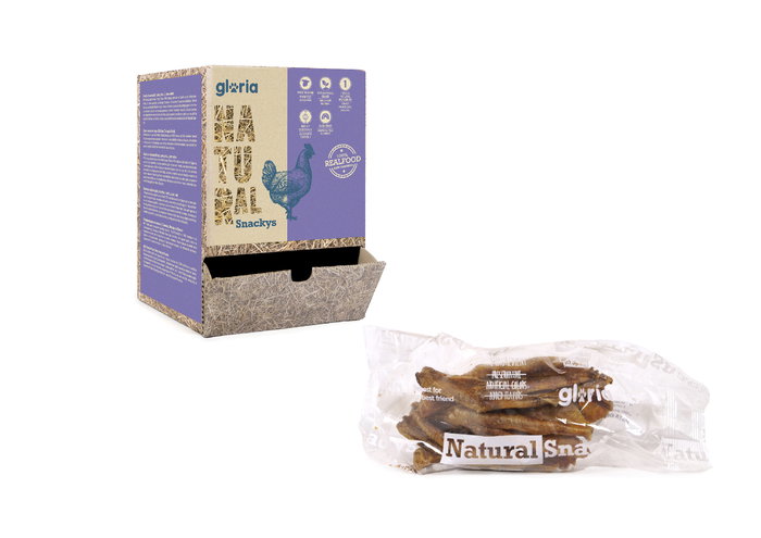 Snacks Gloria Patas de Pato Horneadas Display 20 Bolsas x 5 Patas Naturales Sin Aditivos Hecho en España
