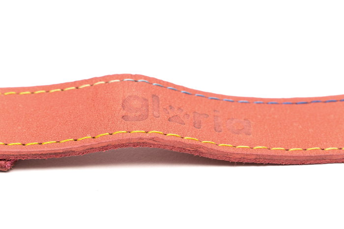 Gloria Correa Oasis 100 cm X 21 mm Rosa Cuero con Mosquetón Retráctil
