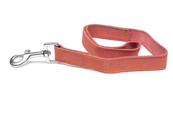 Gloria Correa Oasis 100 cm X 21 mm Rosa Cuero con Mosquetón Retráctil