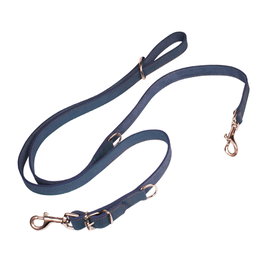 Gloria Correa Multiposición Oasis Azul 200 cm X 21 mm para Perro de Piel con Doble Enganche y Cierre Retráctil