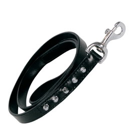 Gloria Correa 1 Fila Pinchos Piel Negra 105 cm Doble Capa Cuero Rock and Roll Style