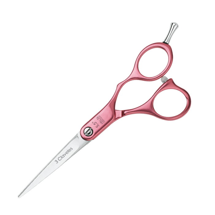 Tres Claveles Tijera de Peluquería Dur Rosa 5.5 pulg. Duraluminio