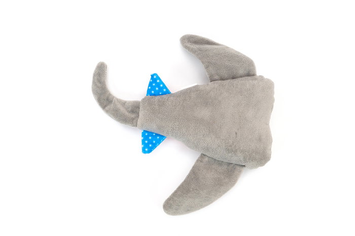 Gloria Peluche Ryan para Perro, Manta-Raya Pirata Blandita con Sonido Squeaker para Cachorros y Perros Medianos Gris