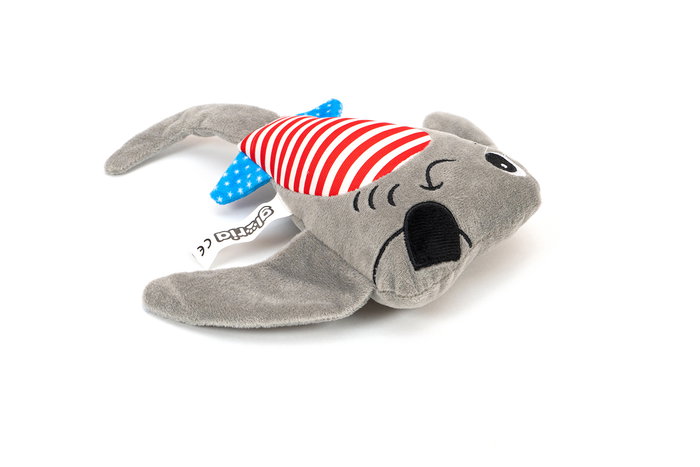 Gloria Peluche Ryan para Perro, Manta-Raya Pirata Blandita con Sonido Squeaker para Cachorros y Perros Medianos Gris