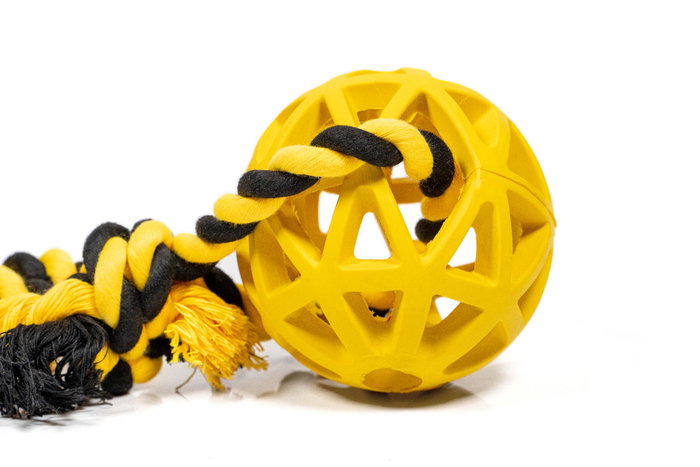 Gloria Bola Rejilla Goma Con Cuerda 9 cm para Perros Juguete Lanzar Premios