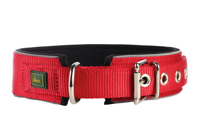 Hunter Collar Neopreen Reflect Nylon Acolchado 44-51 cm 45 mm Rojo