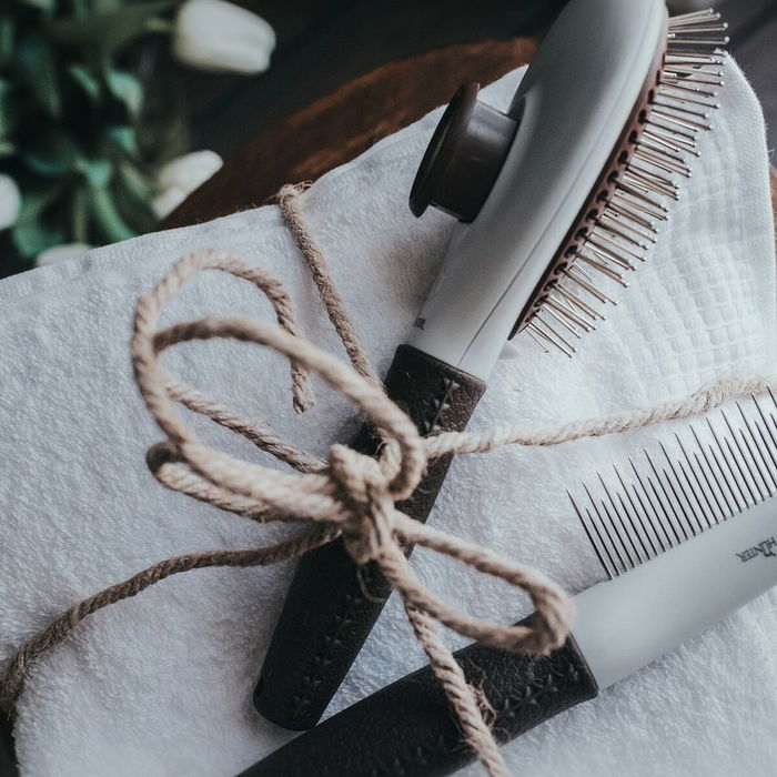 Hunter Peine para Perros y Gatos de Pelo Medio y Largo con Púas Largas y Cortas para Desenredar Nudos y Eliminar Pelo Muerto