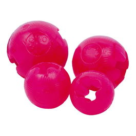 Gloria Pelota TPR Diametro 8 cm Rosa Juguete para Perro Anti-ahogamiento Resistente