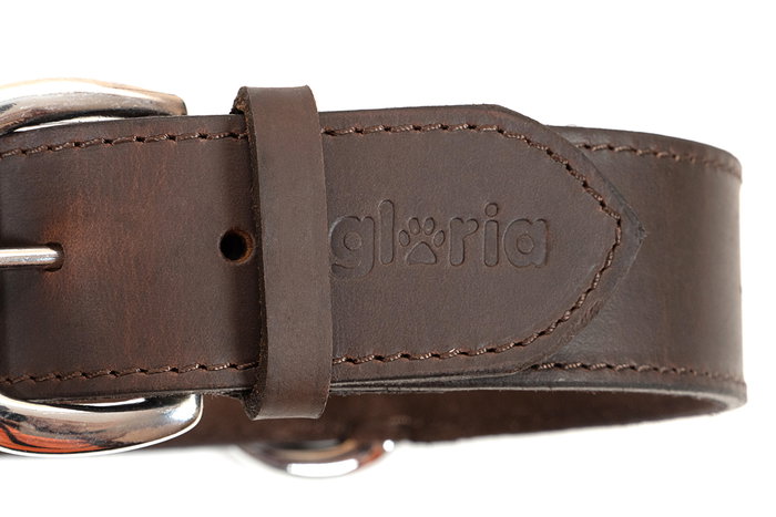 Gloria Collar 75 x 4 cm Cuero para Perros Razas Grandes Marrón