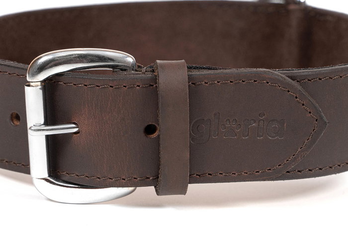 Gloria Collar 75 x 4 cm Cuero para Perros Razas Grandes Marrón
