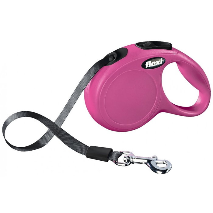 Flexi New Classic Correa Extensible de Cinta Rosa 3m XS hasta 12kg