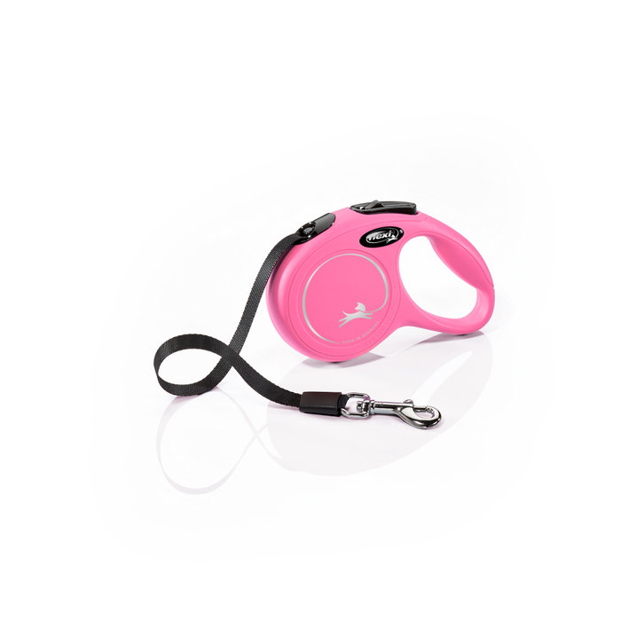 Flexi New Classic Correa Extensible de Cinta Rosa 3m XS hasta 12kg
