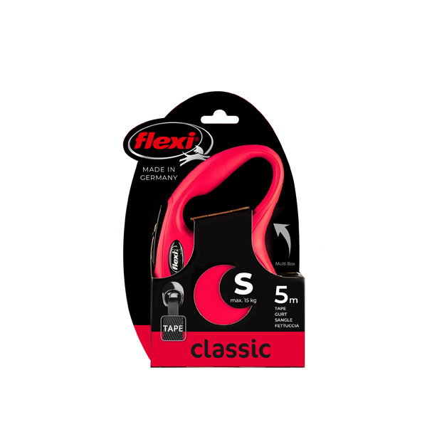 Flexi New Classic S Cinta Roja de 5m