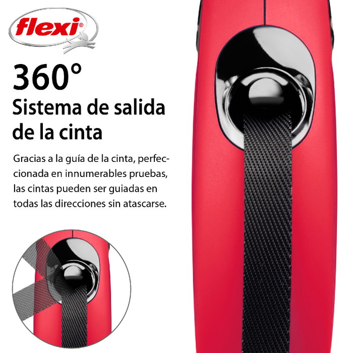 Flexi Classic Cinta Roja de 5m para hasta 15kg