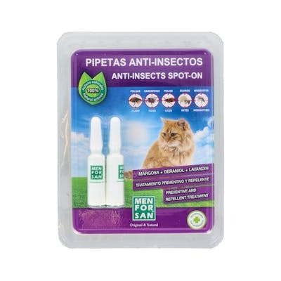 BILPER VET Menforsan Pipetas Antiinsectos 3 en 1 para Gatos, 2 Unidades BILPER VET Menforsan Pipetas Antiinsectos 3 en 1 para Gatos, 2 Unidades