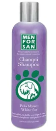 Men For San Champú Perro Pelo Blanco 300 ml - Blanquea y Aporta Brillo para Colores Blancos y Claros