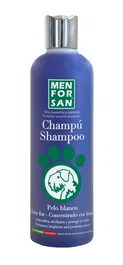 Menforsan Champú Pelo Blanco 300 mL para Perros - Elimina Manchas Grises y Amarillas