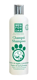 Menforsan Champú Proteínas de Seda y Aceite de Argán 300 mL para Perros - Higiene y Brillo