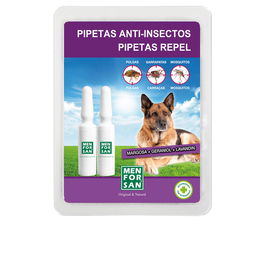 Men For San Pipetas Perro Anti-insectos con Margosa, Geraniol y Lavandino Repelente Pulgas Garrapatas Piojos Mosquitos 2 u