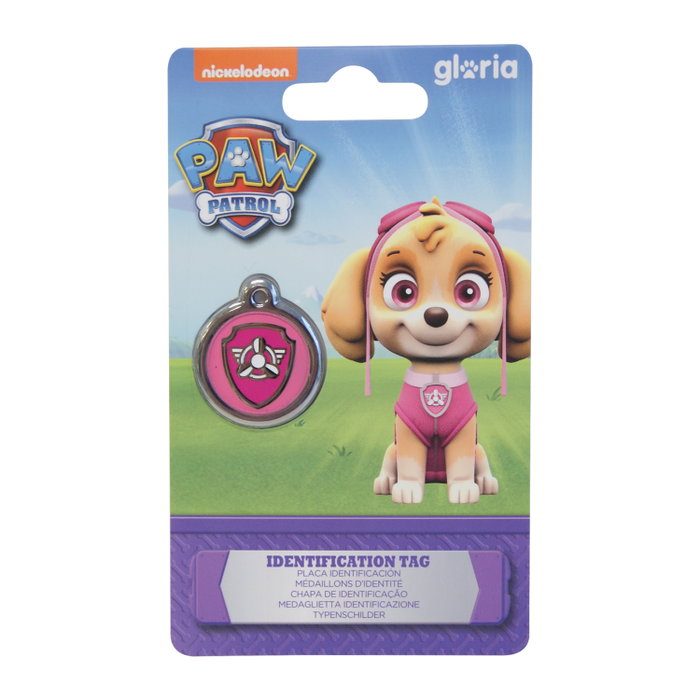 Pawpatrol Placa Identificación Skye M para Perro Acero Inoxidable Esmaltado