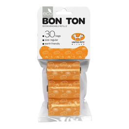 United Pets Recambio Bon Ton Regular Naranja 3 Rollos de 10 Bolsas Plástico Biodegradable