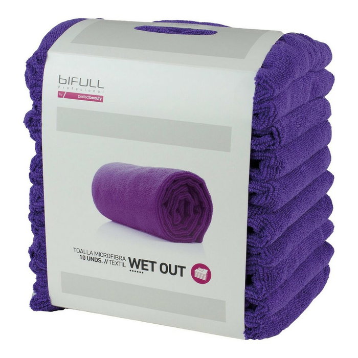 Bifull Pack de 10 Toallas de Microfibra Morada