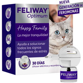 Feliway Optimum Difusor Recambio 48ml para Gatos, Feromonas Felinas, 70 m2, 30 Días