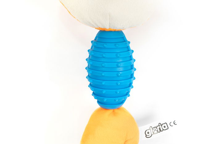 Gloria Peluche Para Perro Denis Bell con Doble Diversión, Barriga de Goma y Squeaker, Juguete Interactivo de Poliéster