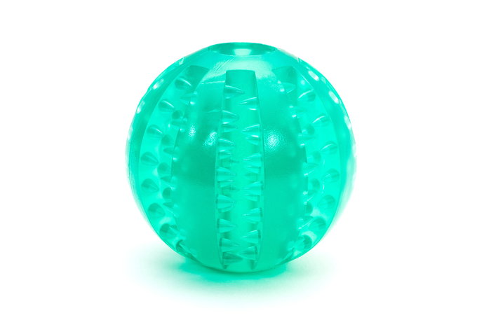 Gloria Pelota Dental TPR 6 cm para Perros, Juguete Resistente con Hendiduras para Limpieza Dental y Entretenimiento