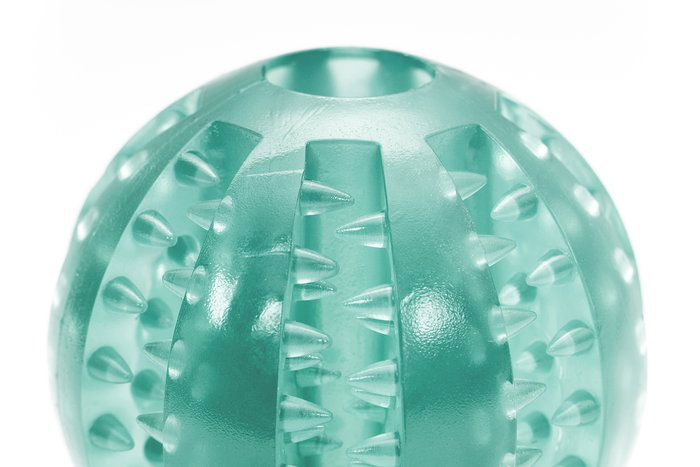 Gloria Pelota Dental TPR 6 cm para Perros, Juguete Resistente con Hendiduras para Limpieza Dental y Entretenimiento