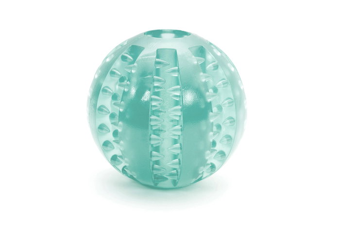 Gloria Pelota Dental TPR 6 cm para Perros, Juguete Resistente con Hendiduras para Limpieza Dental y Entretenimiento