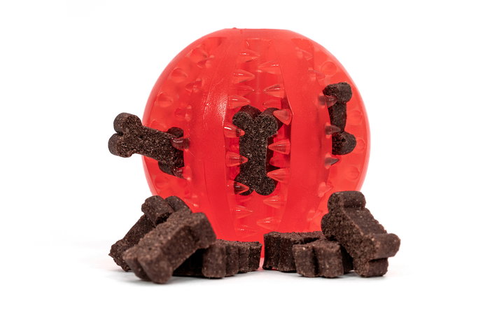 Gloria Pelota Dental TPR 6 cm para Perros, Juguete Resistente con Hendiduras para Limpieza Dental y Entretenimiento