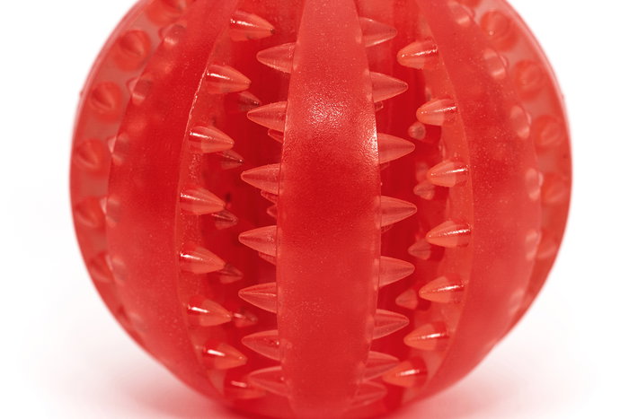 Gloria Pelota Dental TPR 6 cm para Perros, Juguete Resistente con Hendiduras para Limpieza Dental y Entretenimiento