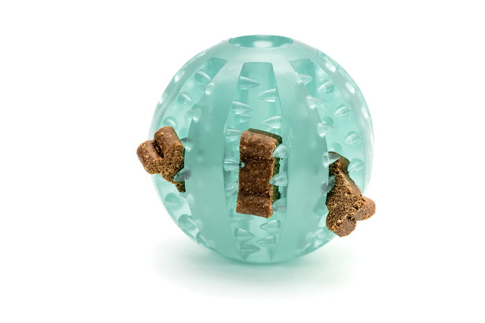 Gloria Pelota Dental TPR 6 cm para Perros, Juguete Resistente con Hendiduras para Limpieza Dental y Entretenimiento