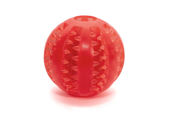 Gloria Pelota Dental TPR 6 cm para Perros, Juguete Resistente con Hendiduras para Limpieza Dental y Entretenimiento