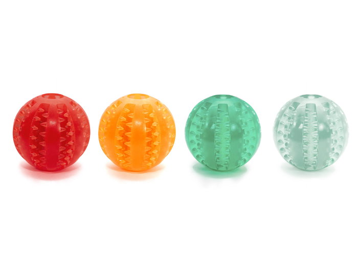 Gloria Pelota Dental TPR 6 cm para Perros, Juguete Resistente con Hendiduras para Limpieza Dental y Entretenimiento