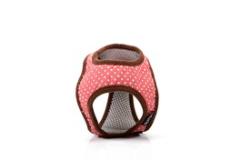 Gloria Petral para Perro Puntos Rosa XS Cuello 17-22 cm Pecho 20-25 cm Malla Transpirable Acolchado Ajuste Velcro Cierre Rápido